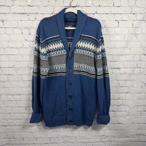 Retrofit Mens Sweater Cardigan Long Sleeve Button Front Grandpa Size XL